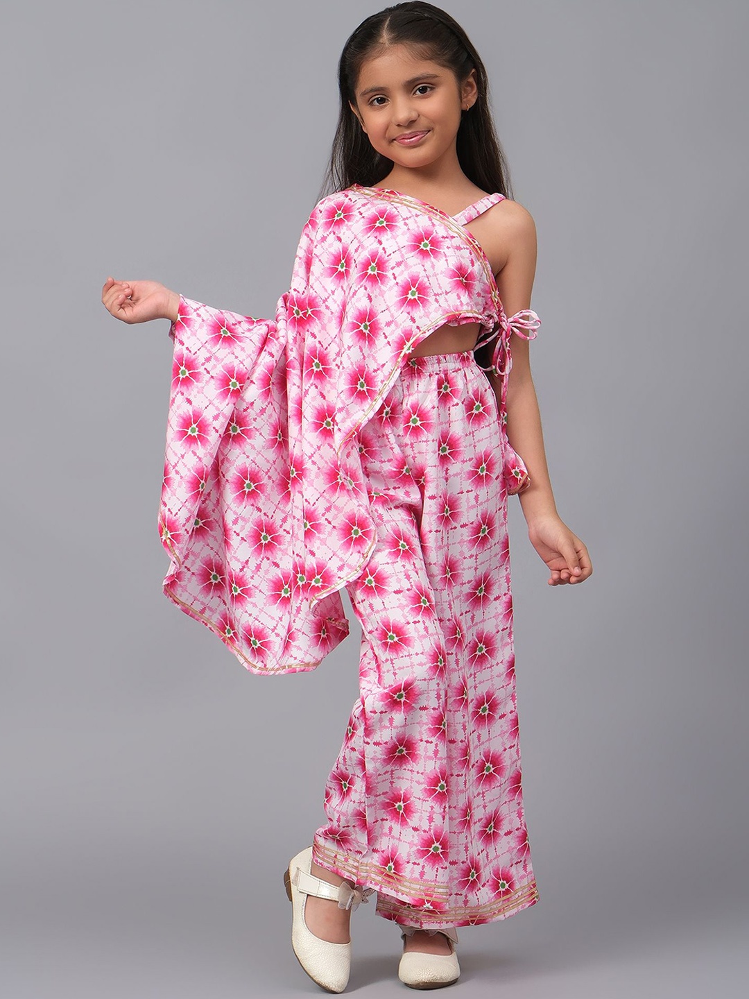 

BAESD Girls Paisley Regular Kurti with Palazzos, Pink