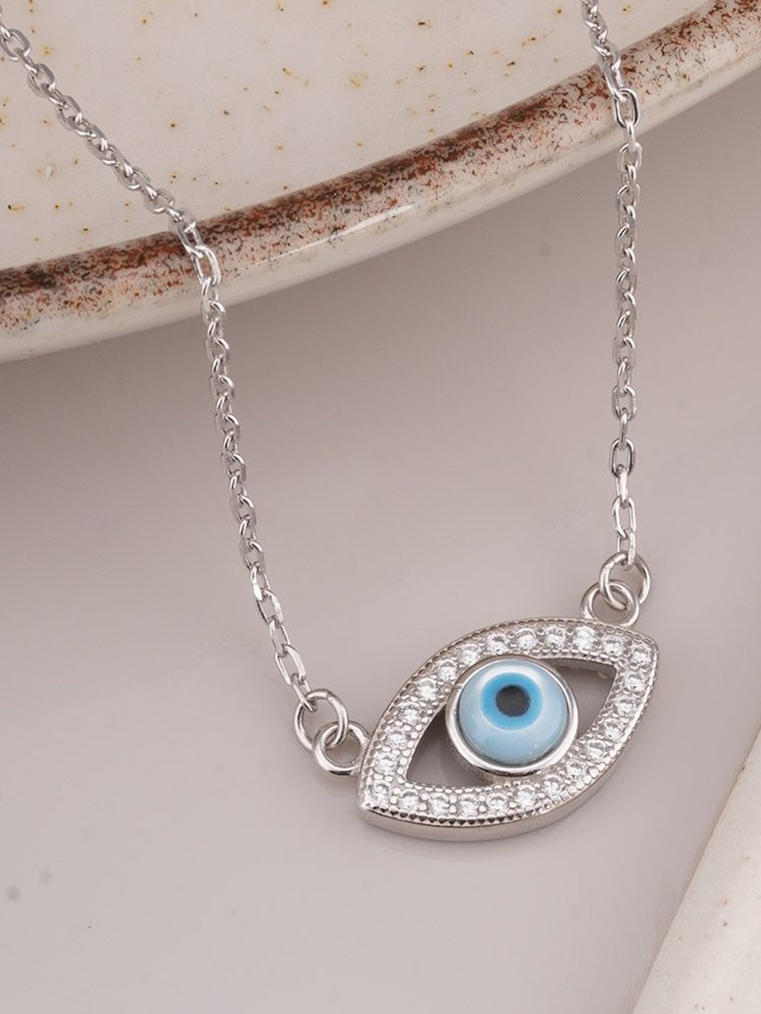 

PALMONAS Sterling Silver Rhodium-Plated Necklace