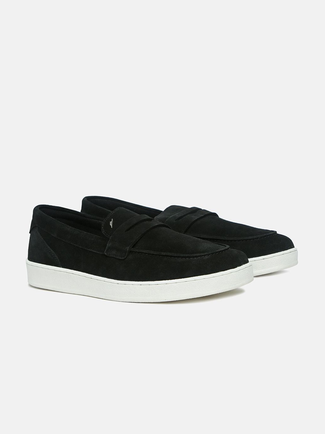 

ZEESH OS-I ECLIPSE Men Suede Solid Slip-on Lightweight Penny Loafers, Black