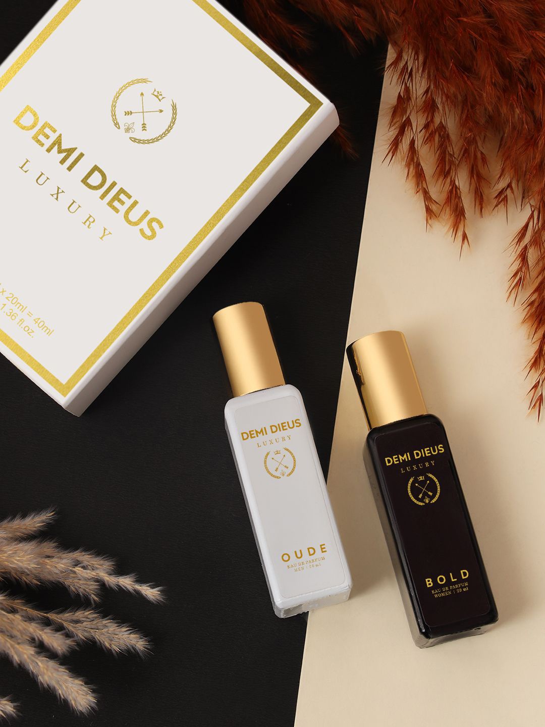 

DEMI DIEUS Luxury Set Of 2 Long Lasting Perfume Gift Set - 20 ml Each, White