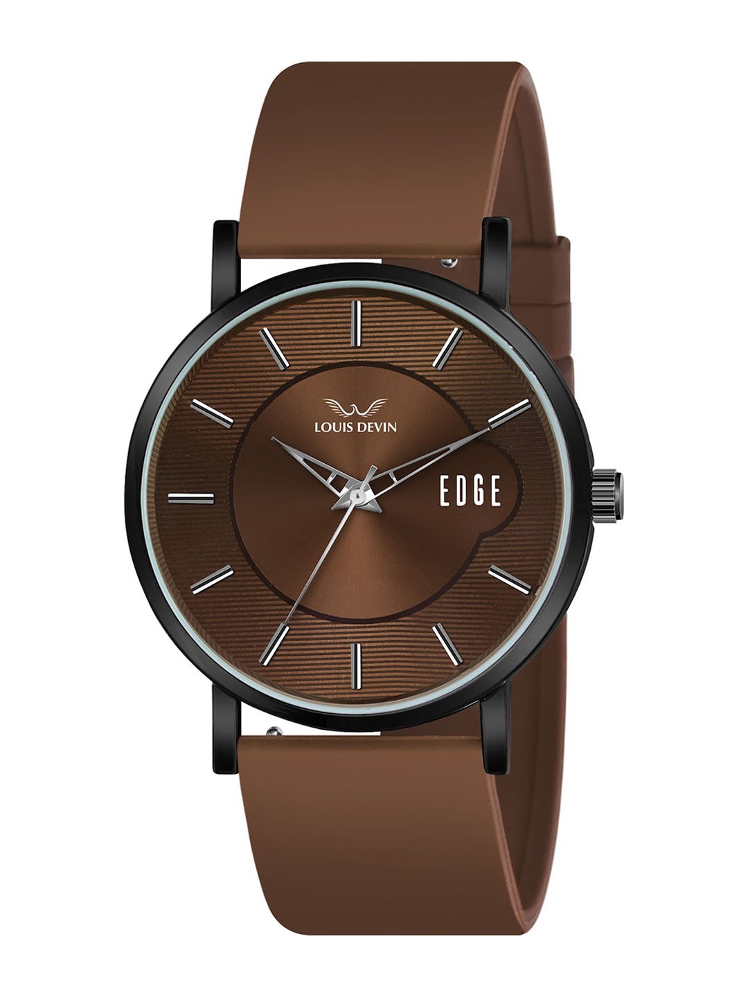 

LOUIS DEVIN Men Embellished Dial & Bracelet Style Straps Analogue Watch LD-GR092-BRWN, Brown