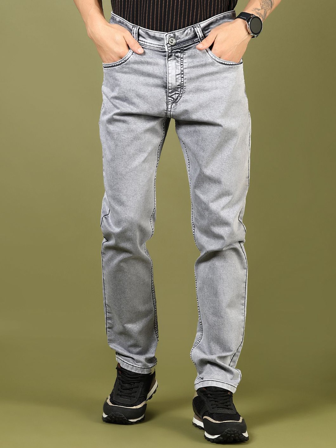 

V-Mart Men Light Fade Jeans, Grey