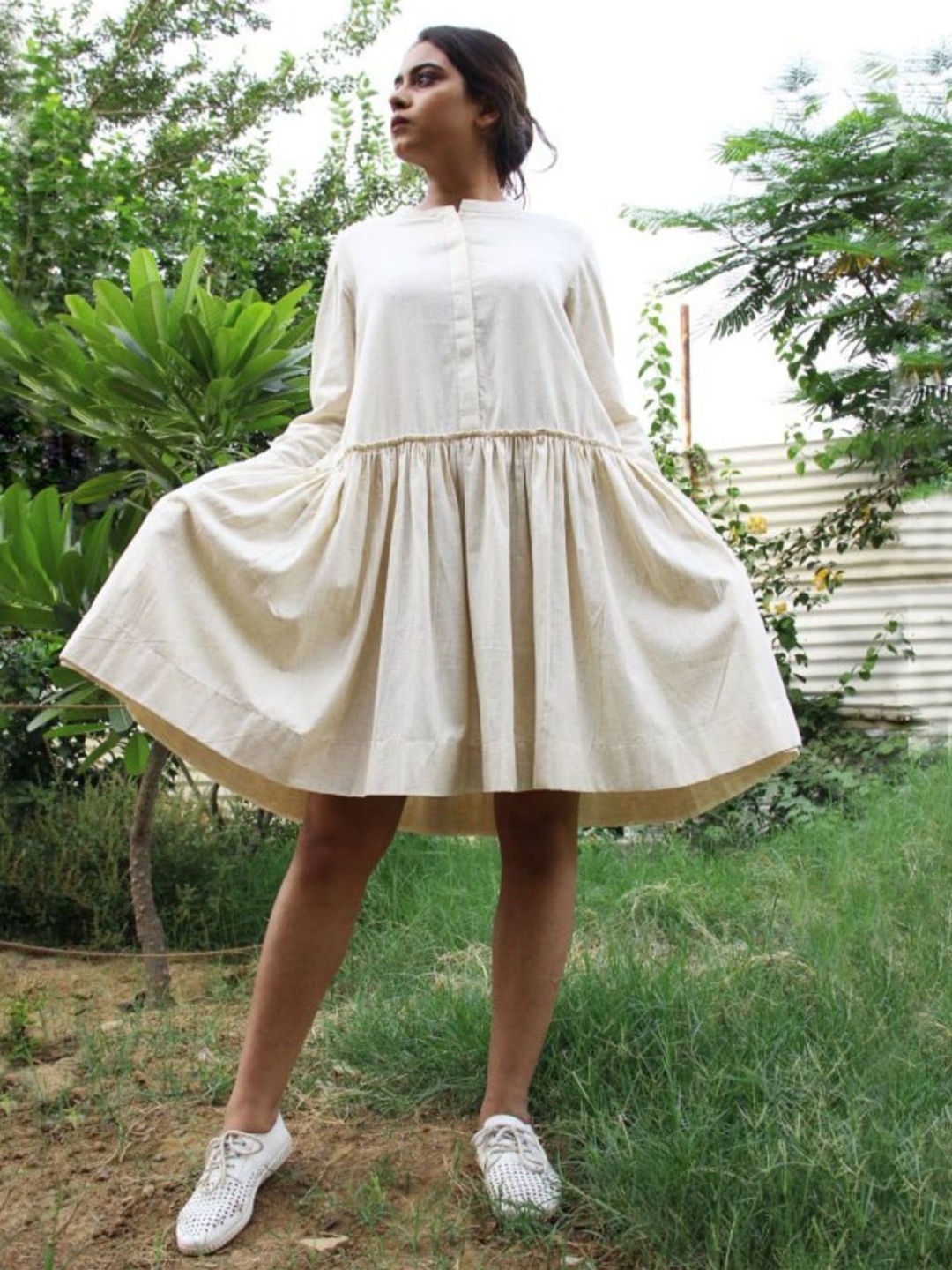 

Mera Rang Fit & Flare Dress, White