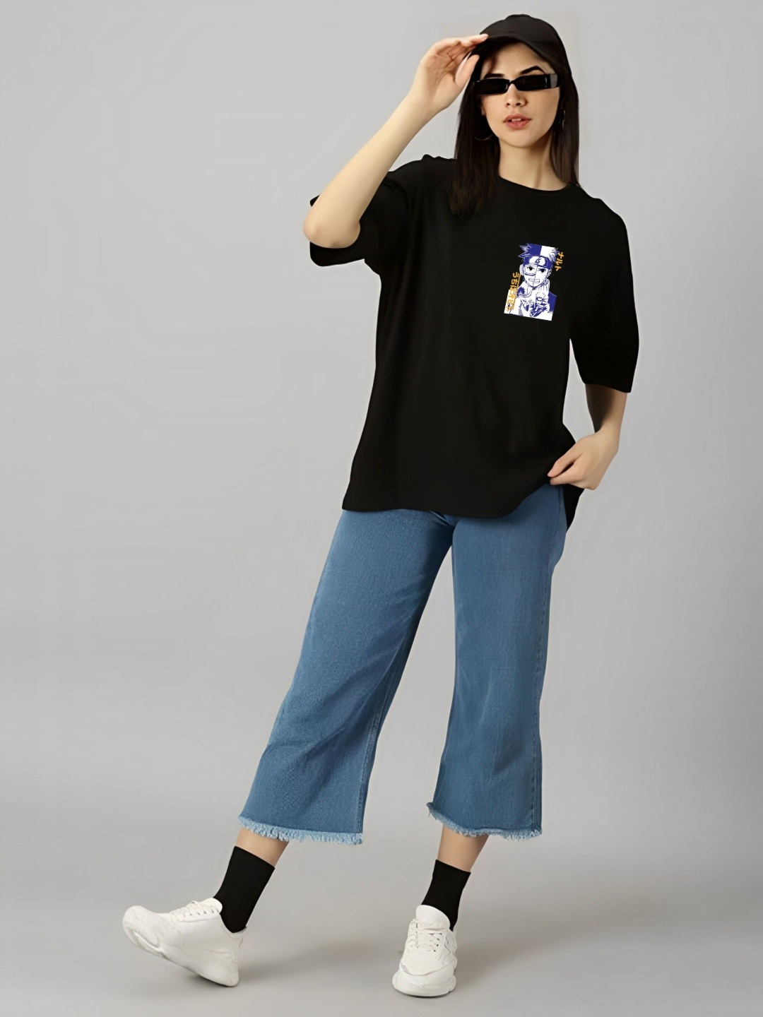 

kintu parantu Women Printed T-shirt, Black