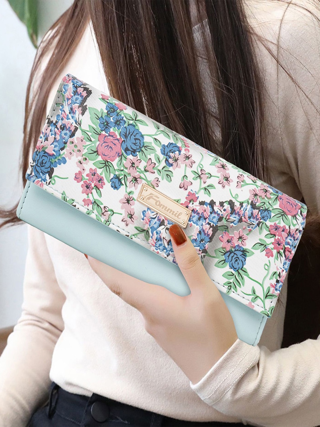 

FOMMIL Printed Purse Clutch, Blue