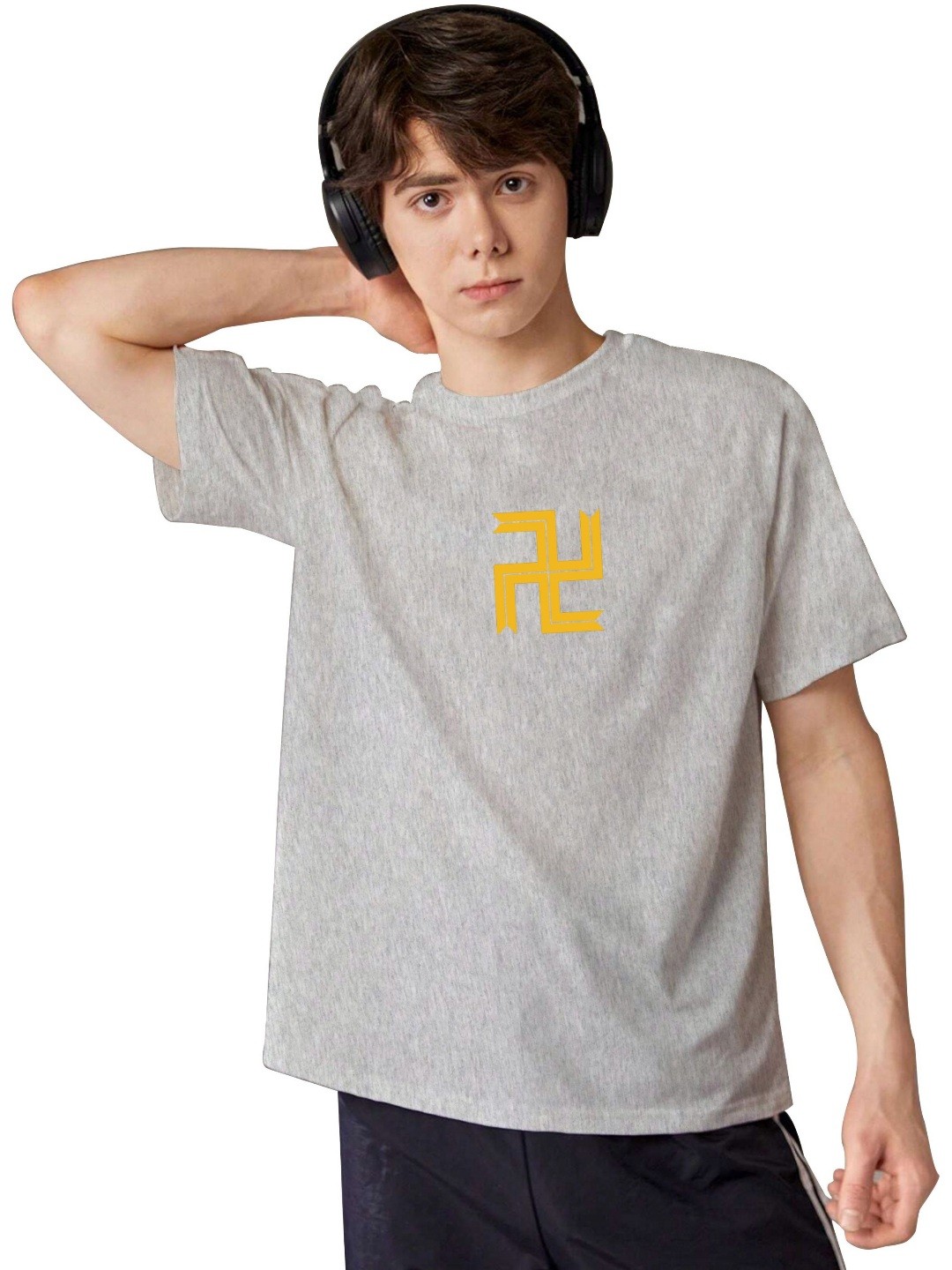 

LOCAVESTIR Boys Printed T-shirt, Grey