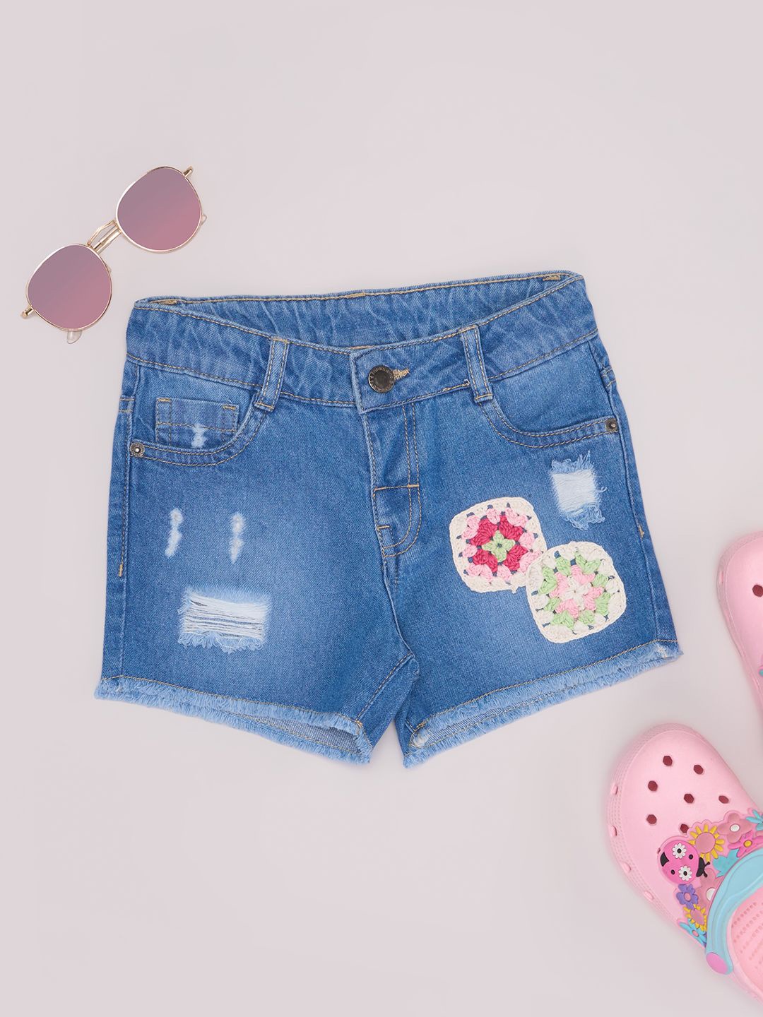 

Pantaloons Junior Girls Denim Shorts, Blue