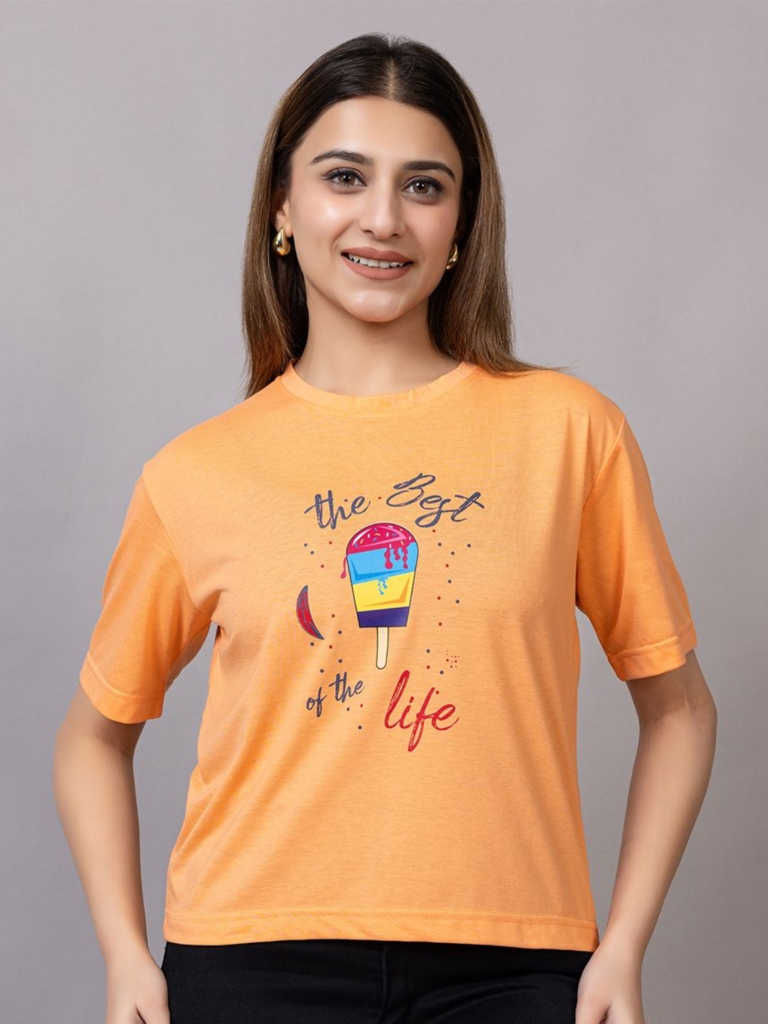 

PROBASIC Women Pockets T-shirt, Orange