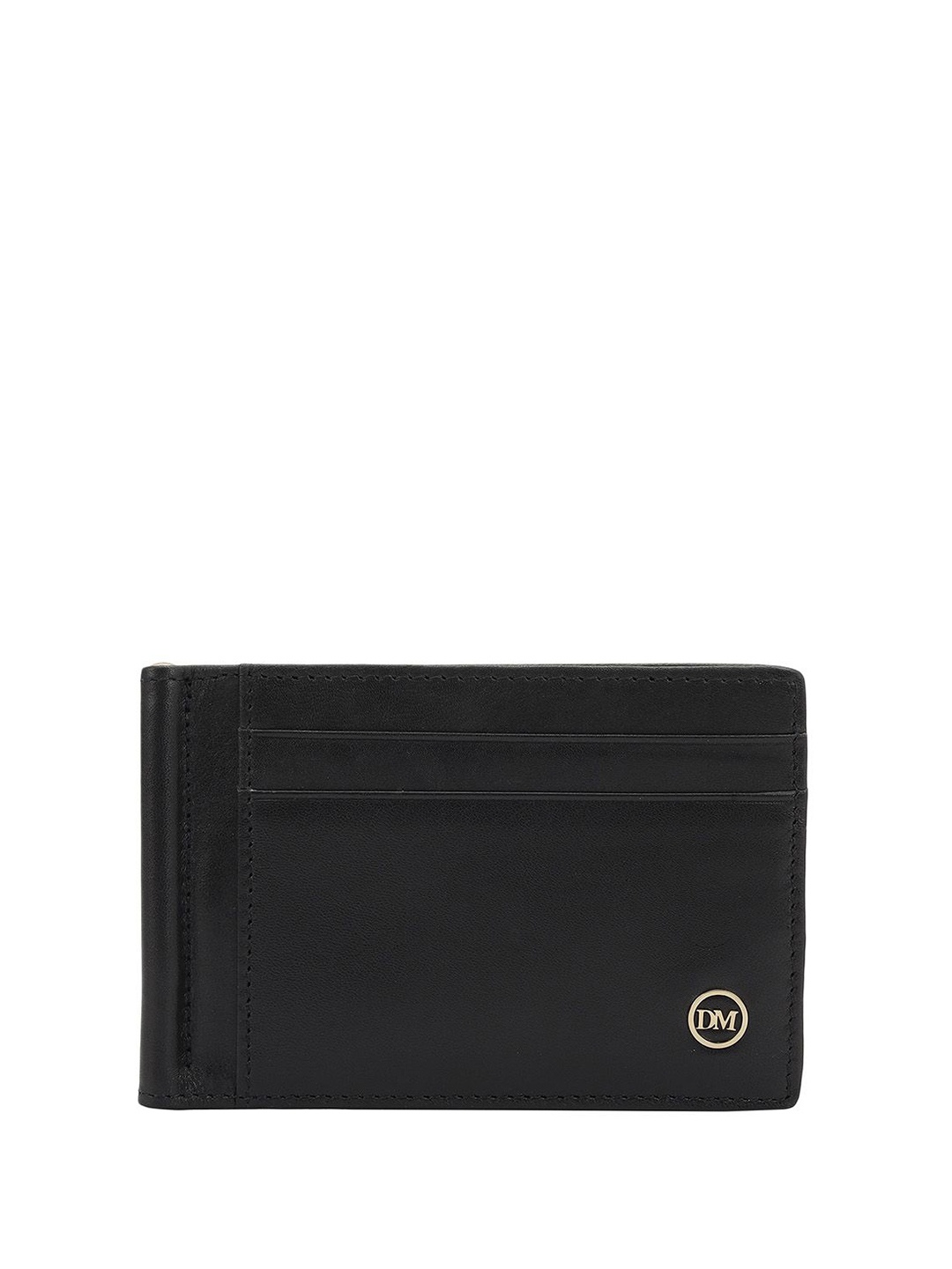 

Da Milano Men Textured Leather Two Fold Wallet, Black