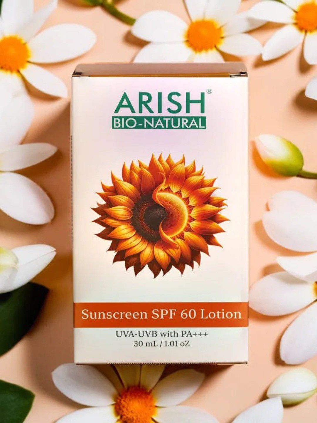 

ARISH BIO-NATURAL Glow Secret Aloe Vera Spf 60 With Pa+++ Sunscreen Lotion - 30 ml, Peach