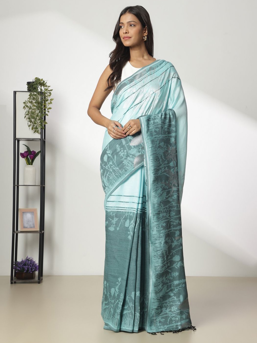 

navyasa by liva Liva Saree, Blue
