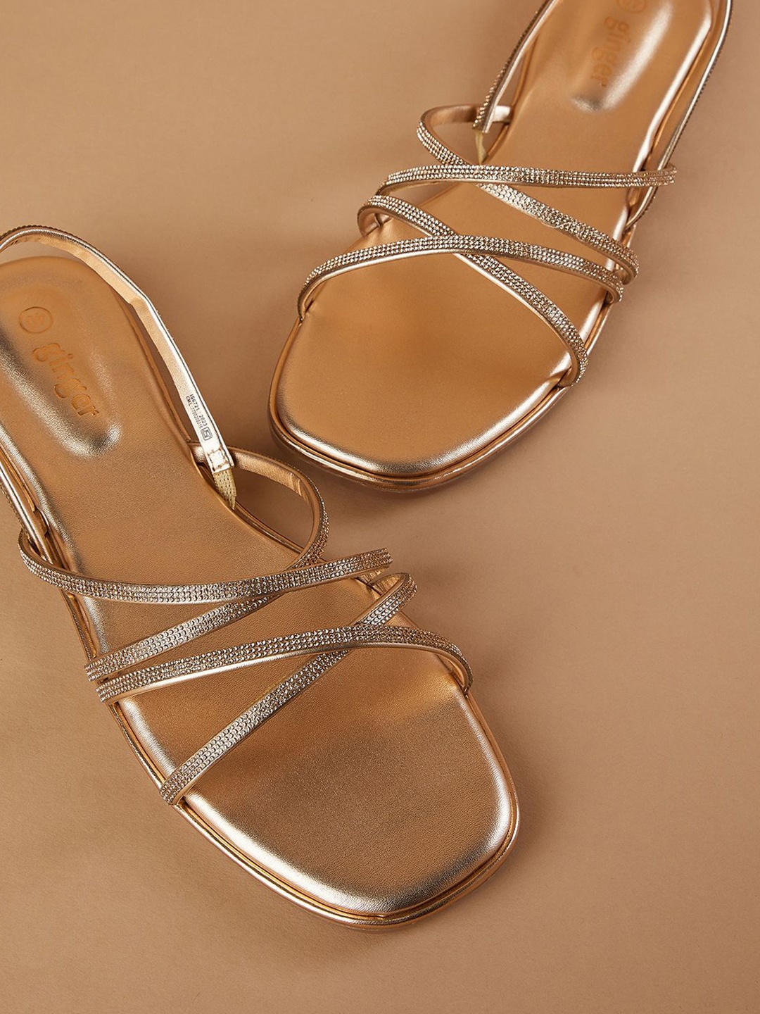 

Ginger by Lifestyle Women Open Toe Flats, Gold
