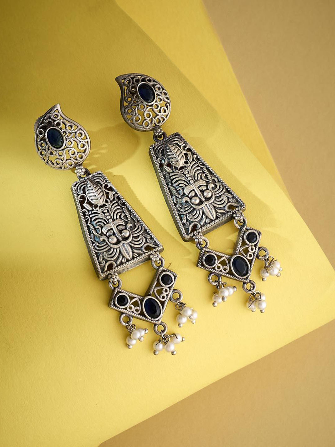 

Fabindia Contemporary Drop Earrings, Silver