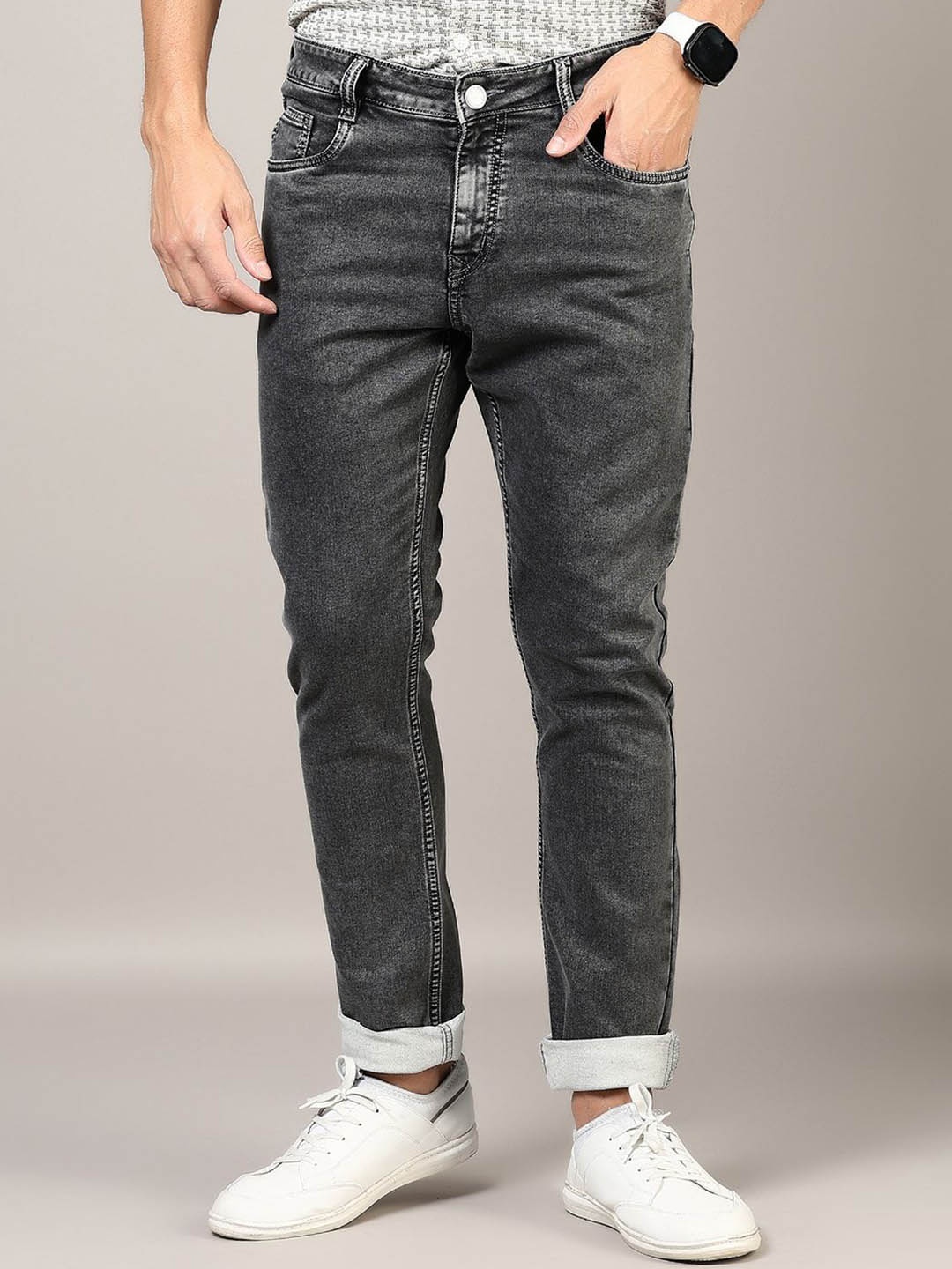 

V-Mart Men Light Fade Jeans, Grey