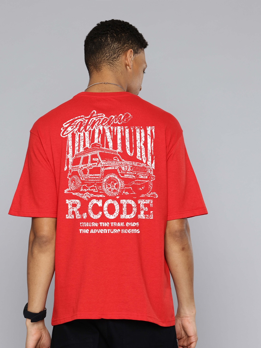 

R.Code by The Roadster Life Co. Men Printed T-shirt, Red