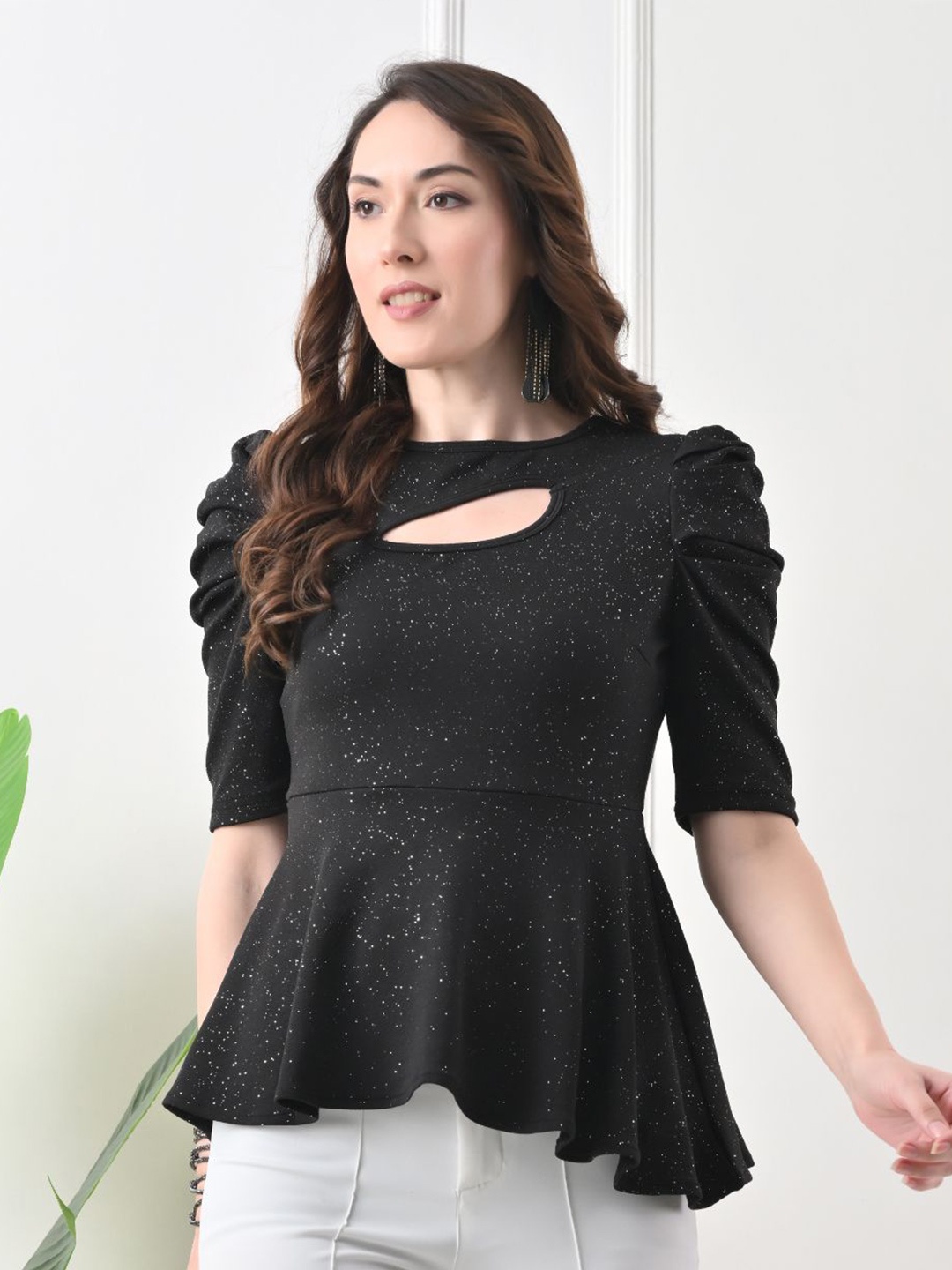 

IUGA Peplum Top, Black