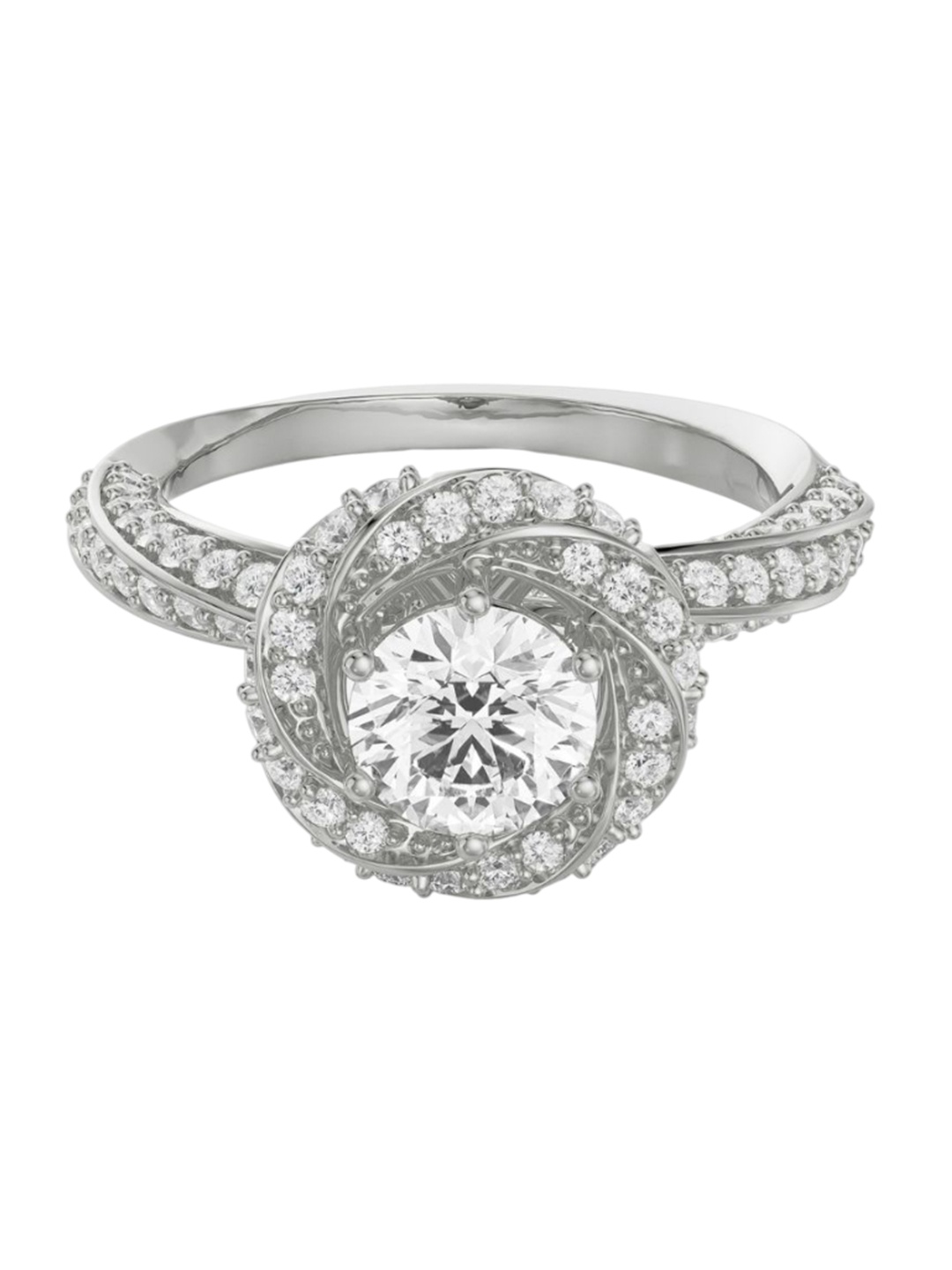 

Emori Twisted Band Halo Solitaire Ring, White