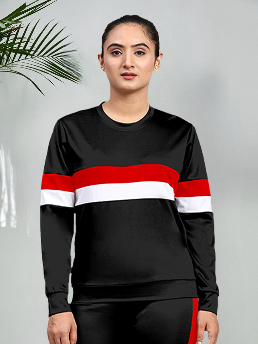 

DTR FASHION Women Striped T-shirt, Black