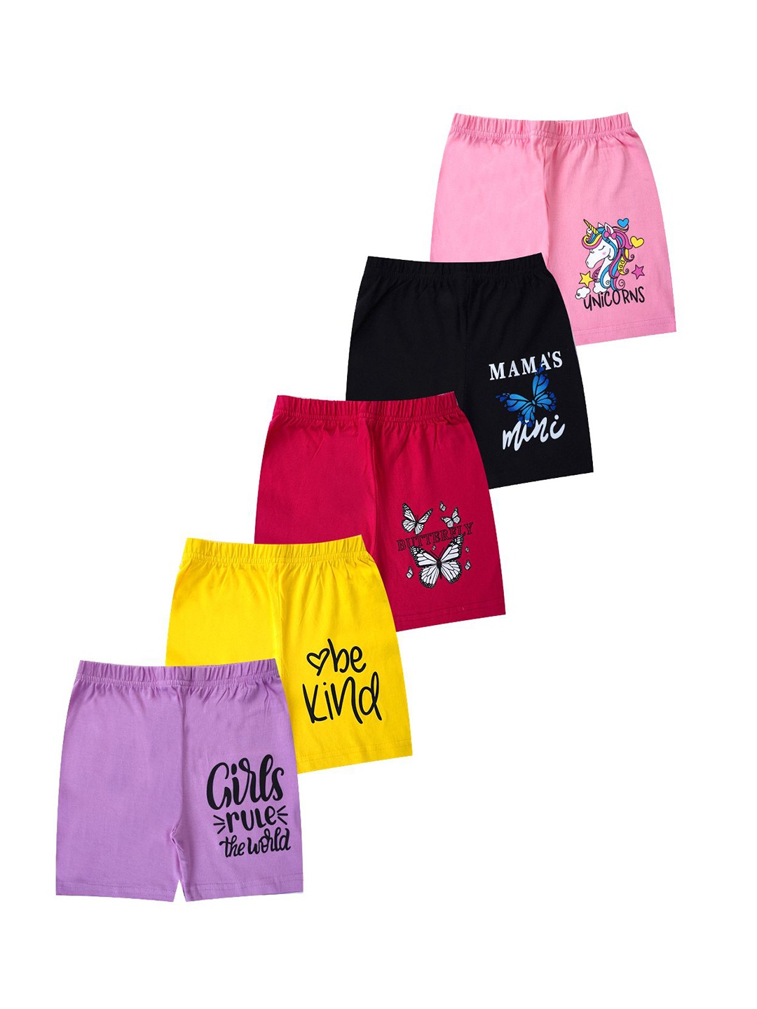 

FAZZA Girls Typography Printed Shorts, Multi