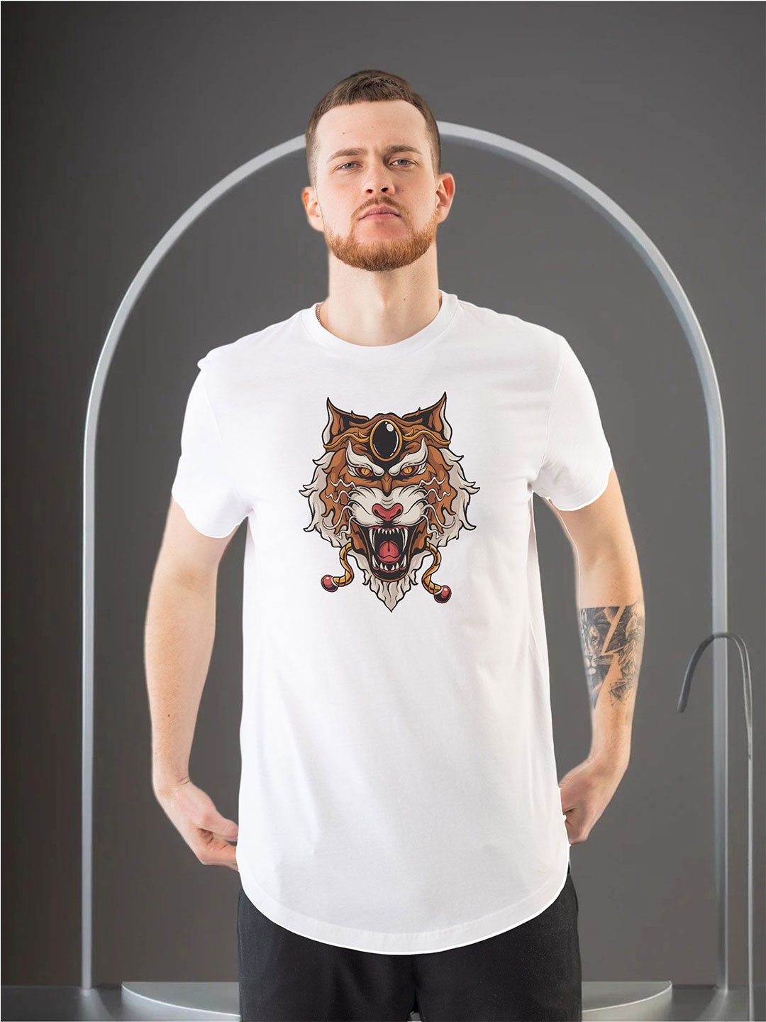 

Moda Rapido Men Graphic Printed Round Neck Regular Fit T-shirt, White