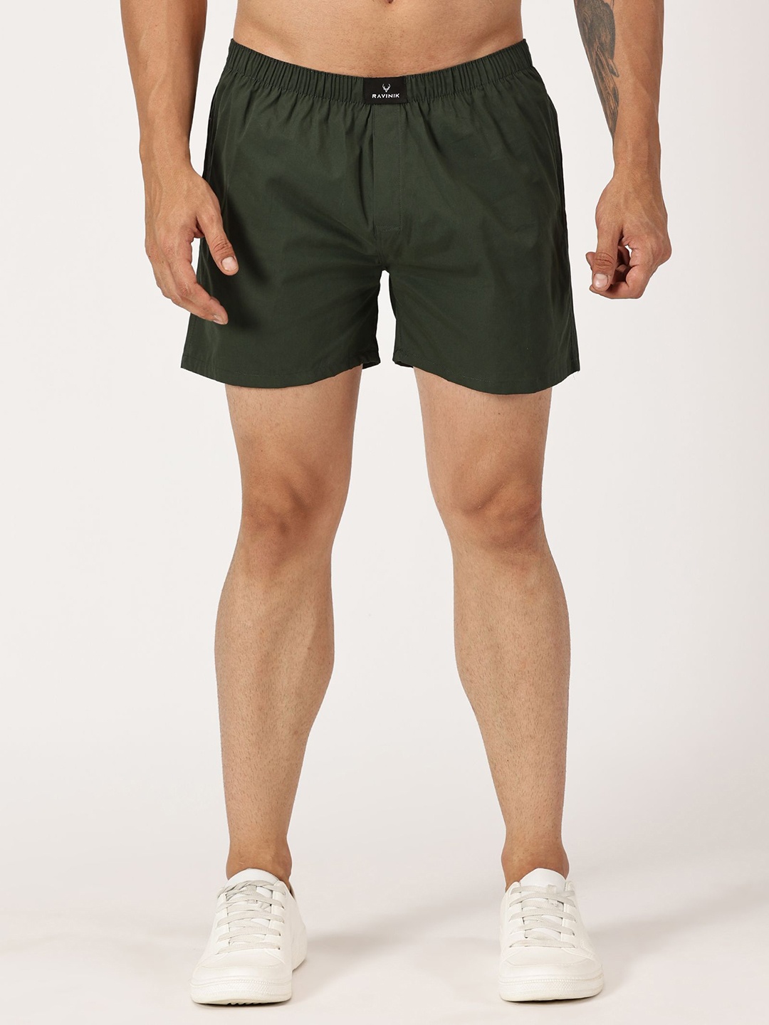 

RAVINIK Men Running Sports Shorts, Olive