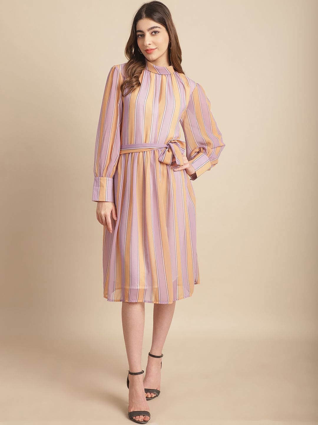 

JAKANARY Print Georgette Fit & Flare Midi Dress, Multi