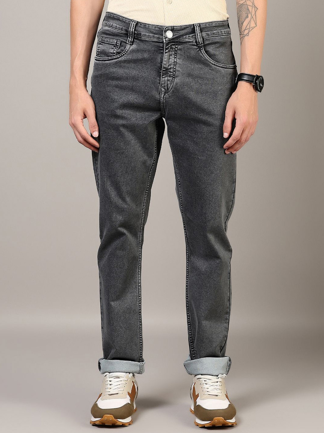 

V-Mart Men Light Fade Jeans, Grey