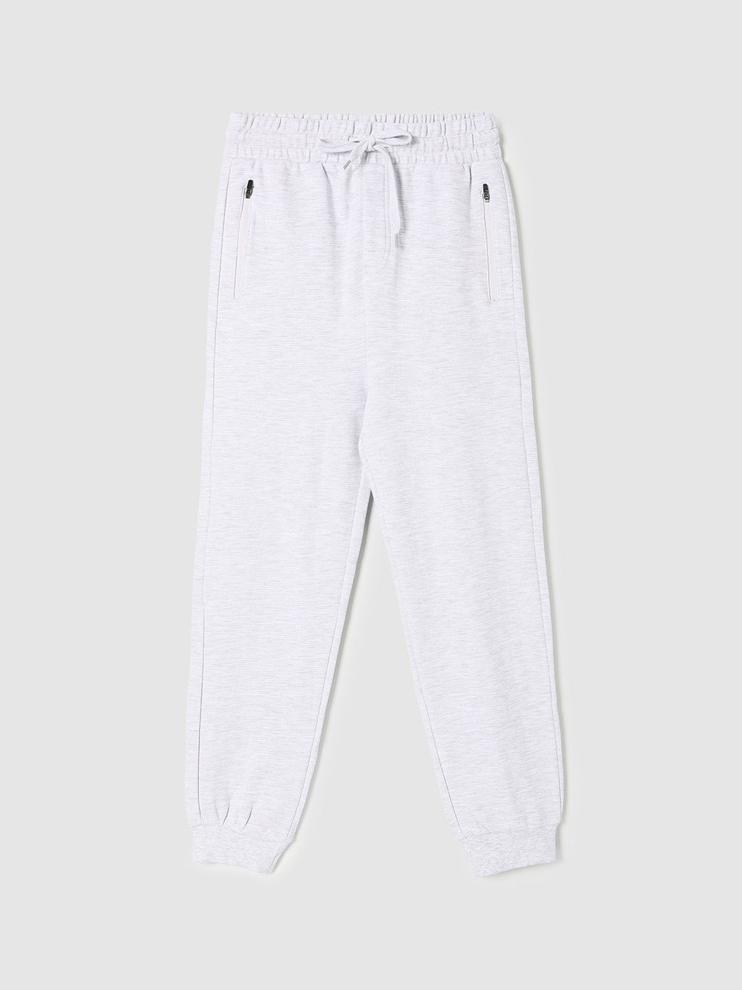 

max Boys Pure Cotton Mid Rise Track Pants, Grey