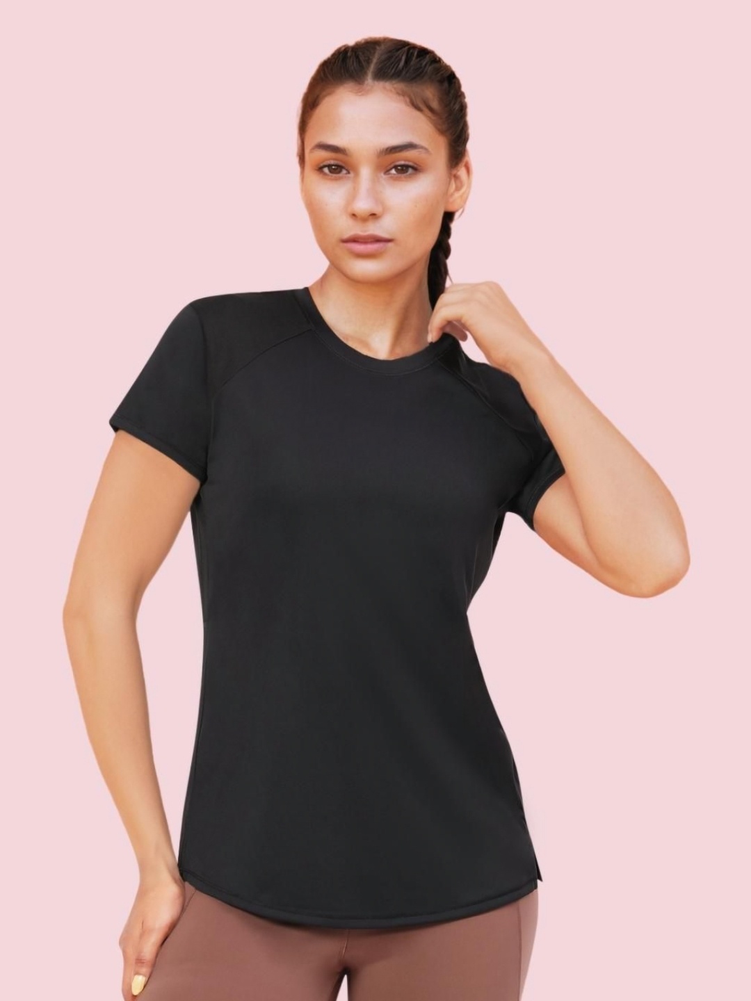 

Enamor Women Antimicrobial Pockets T-shirt, Black