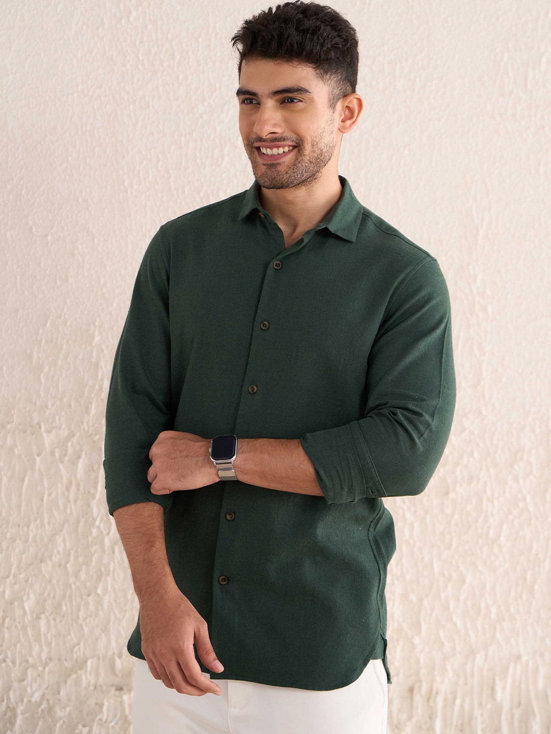 

PINK SUPPLY Men Classic Opaque Formal Shirt, Green