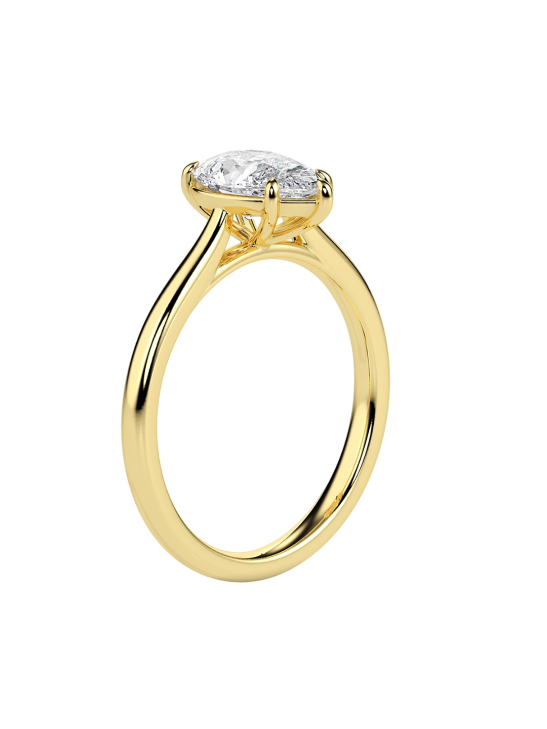 

Emori Pear Cut Solitaire Ring, Gold