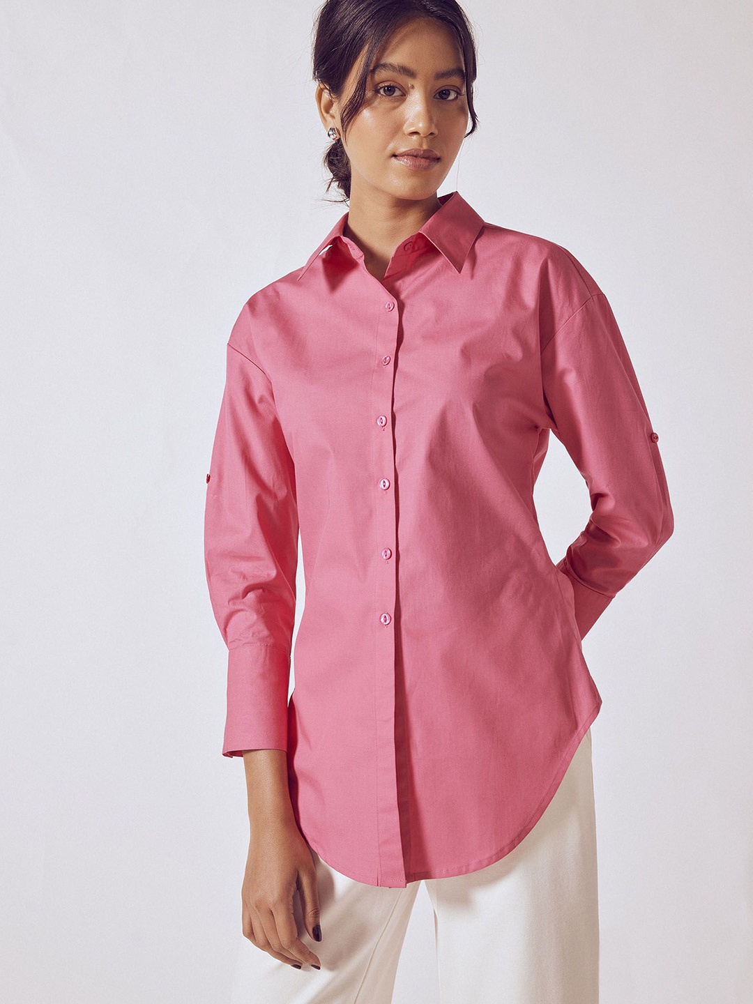 

The Label Life Women Comfort Opaque Casual Shirt, Pink