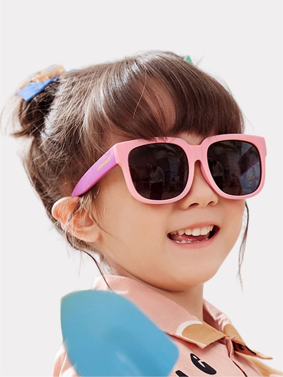 

Little Surprise Box LLP Kids 3 Fold Square Pink Frame Anti Ultraviolet Sunglasses