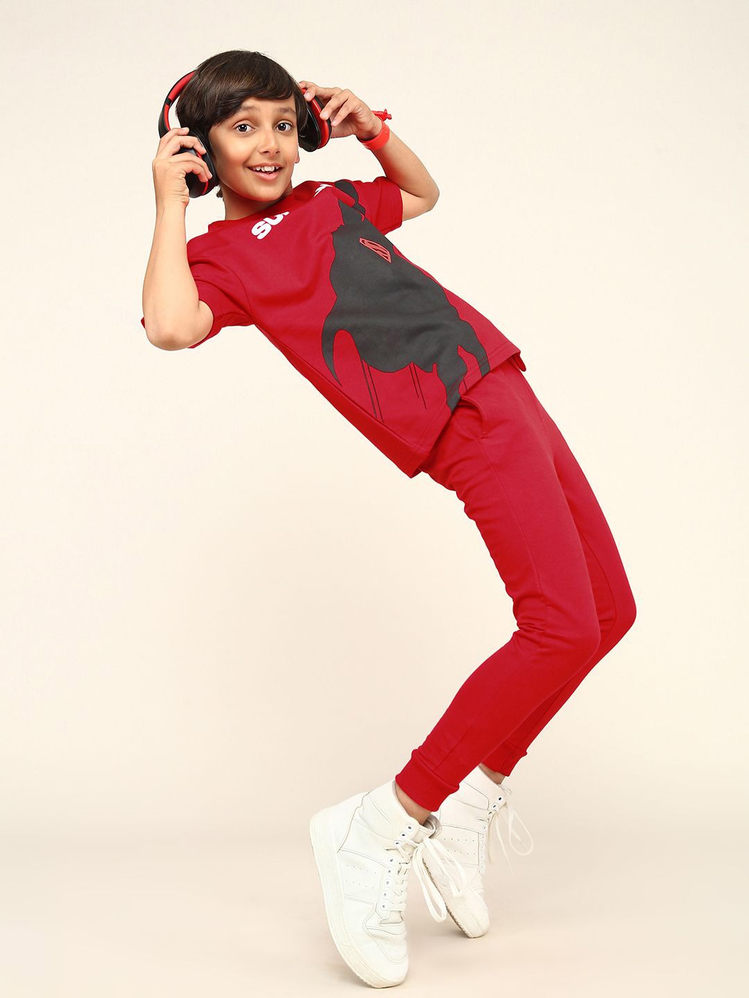 

BONKIDS Boys Printed T-shirt, Red