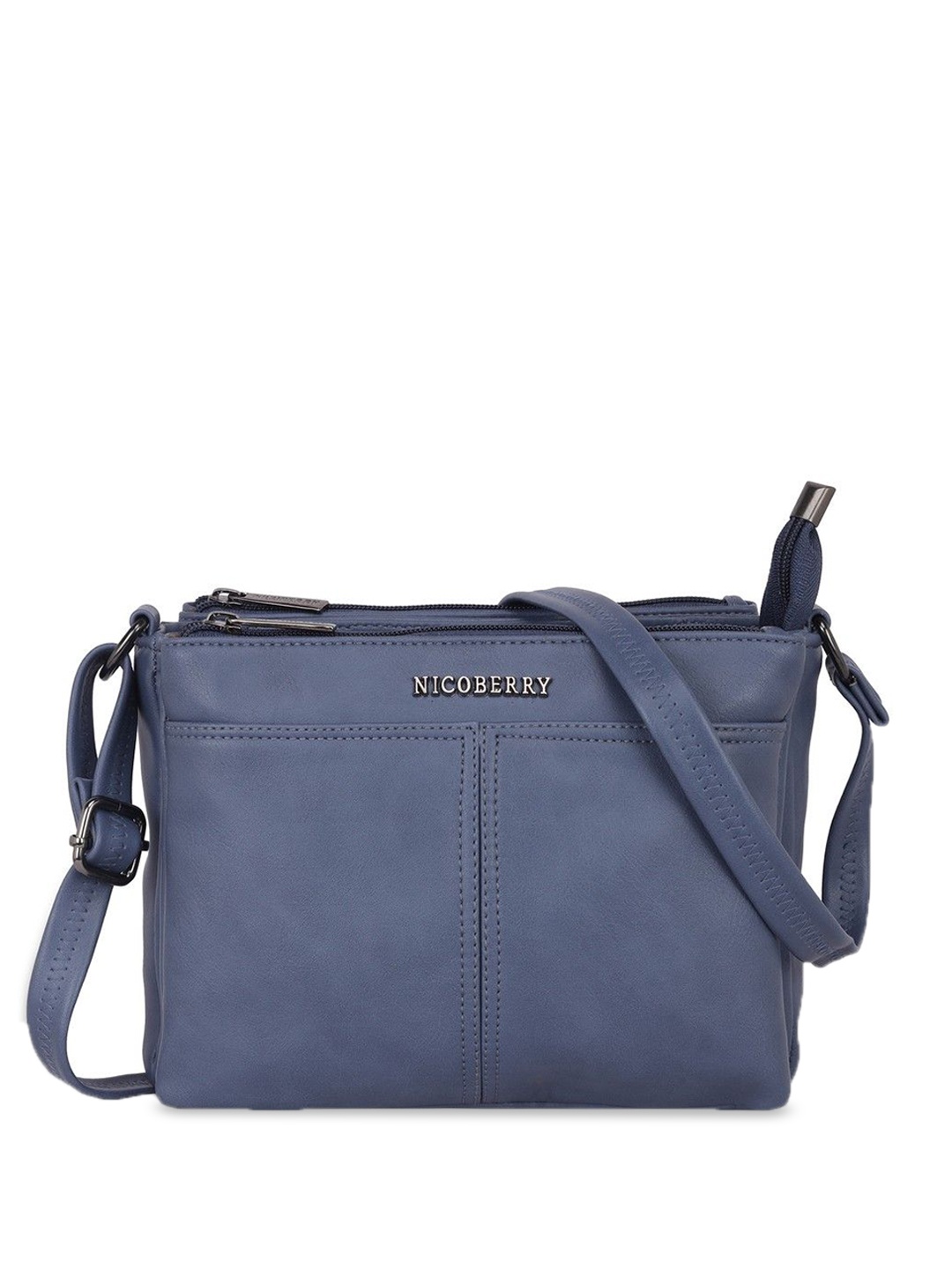 

Nicoberry Women Solid Structured Sling Bag, Blue