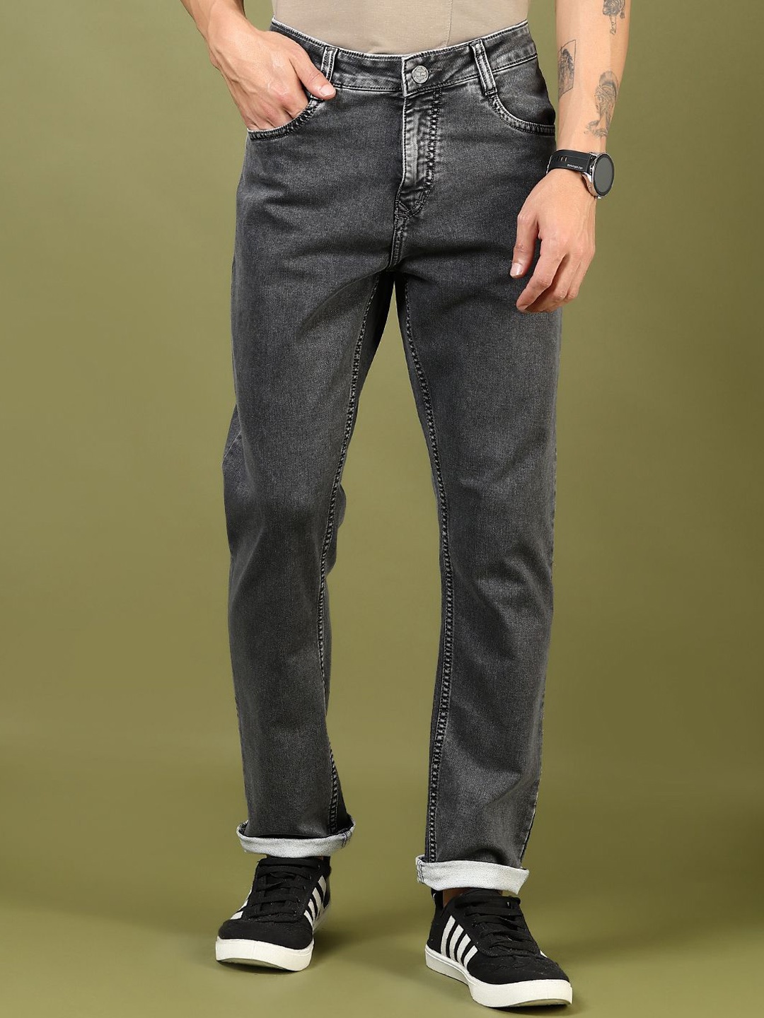 

V-Mart Men Light Fade Jeans, Grey