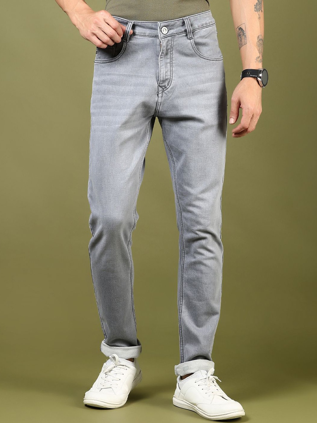 

V-Mart Men Light Fade Jeans, Grey