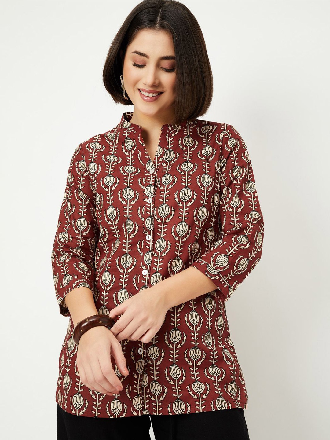 

max Floral Printed Kurti, Orange