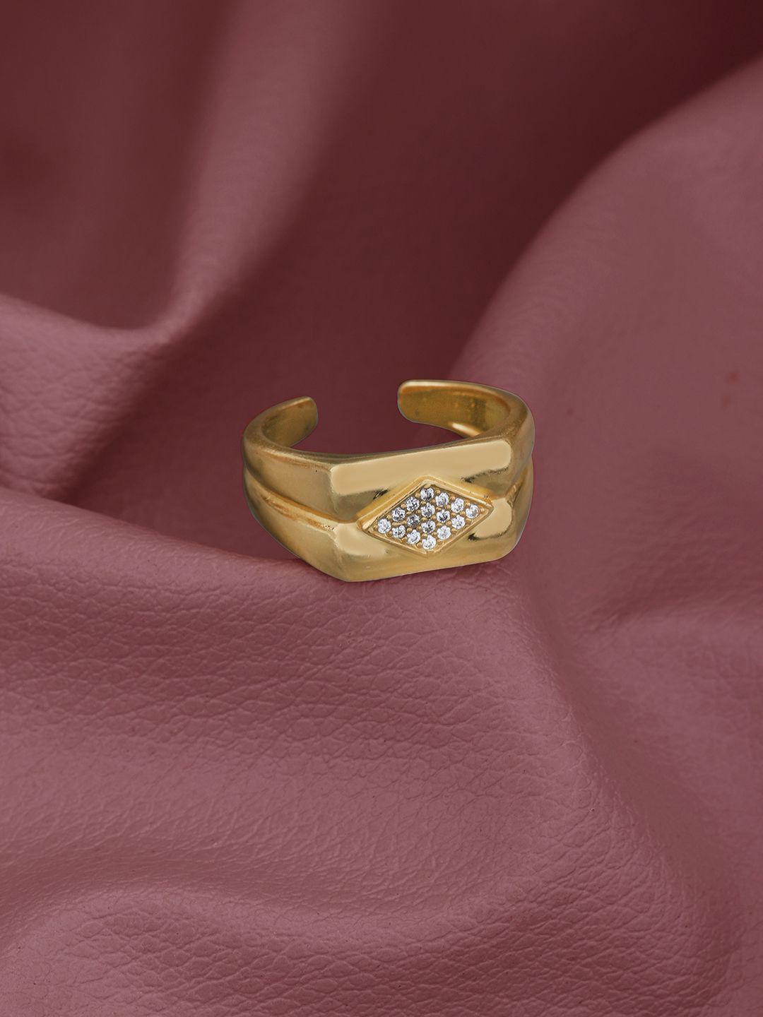 

Carlton London 18kt Gold Plated CZ Fancy Adjustable Finger Ring