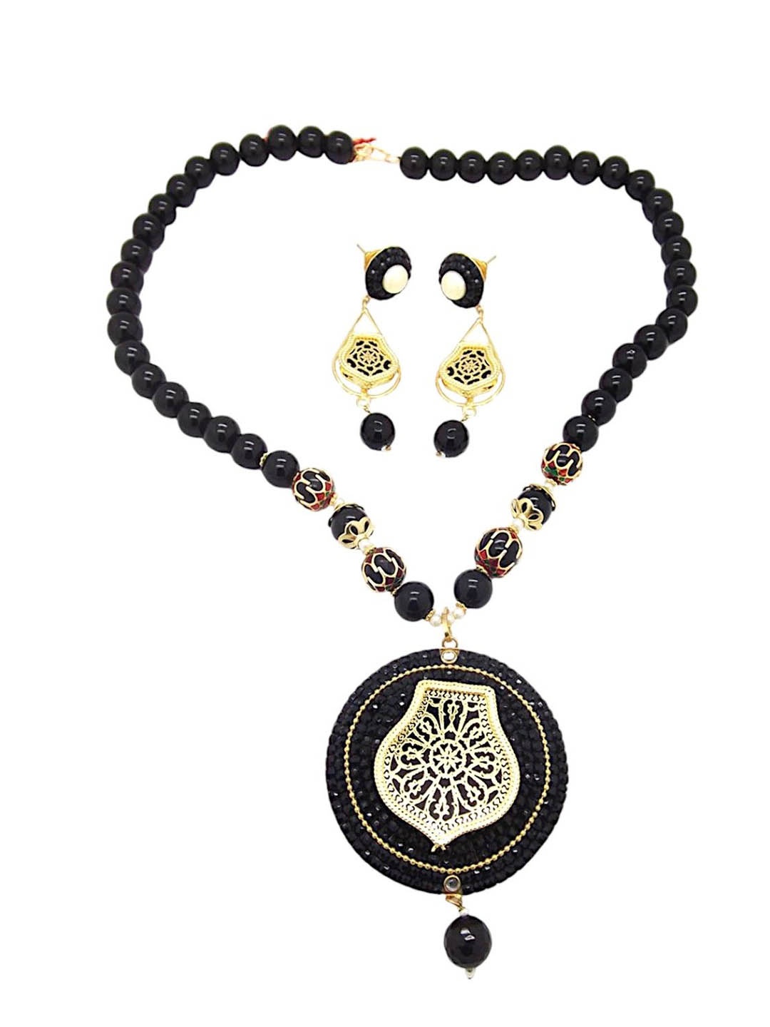 

FEMMIBELLA Gold-Plated & Beaded Jewellery Set