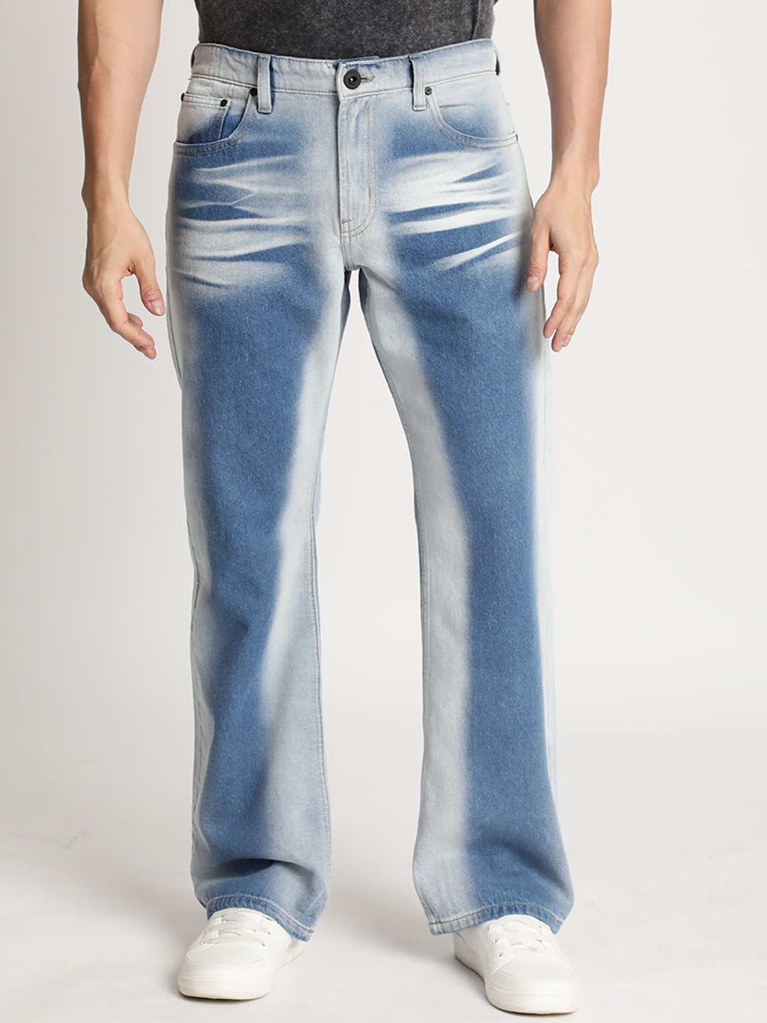 

The Roadster Lifestyle Co Men Dual Shade Bootcut Jeans, Blue