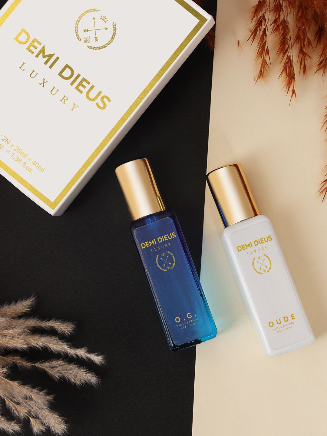 

DEMI DIEUS Luxury Set Of 2 Long Lasting Perfume Gift Set - 20 ml Each, White