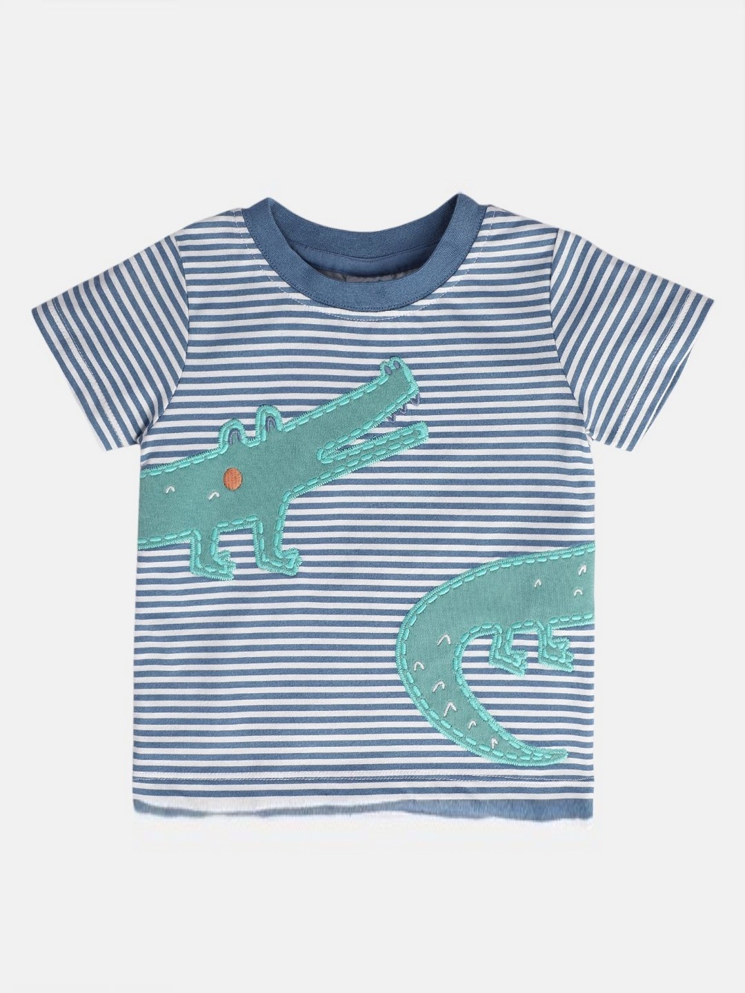 

MINI KLUB Boys Striped Applique T-shirt, Blue