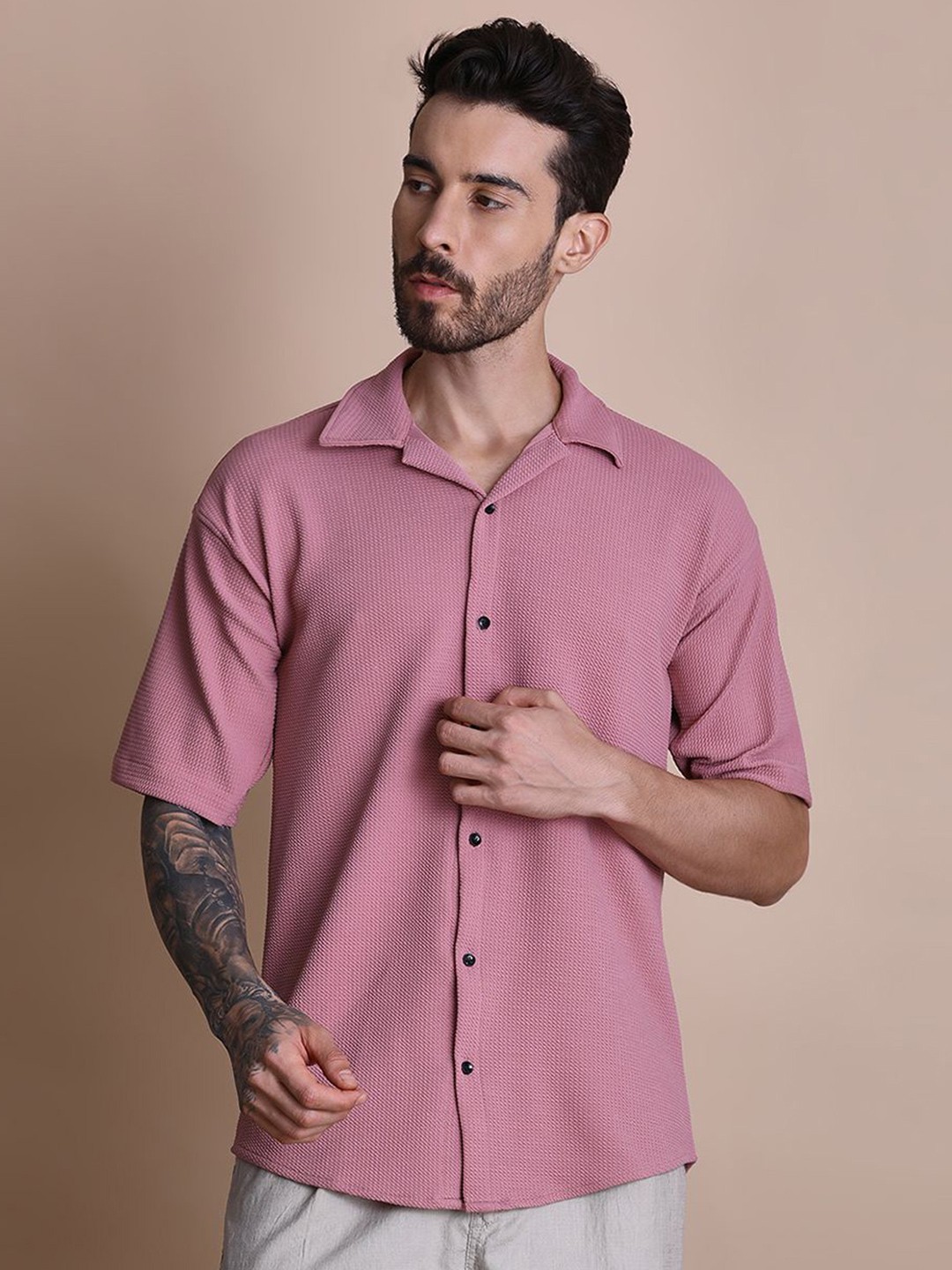 

Fesner Men Comfort Casual Shirt, Pink