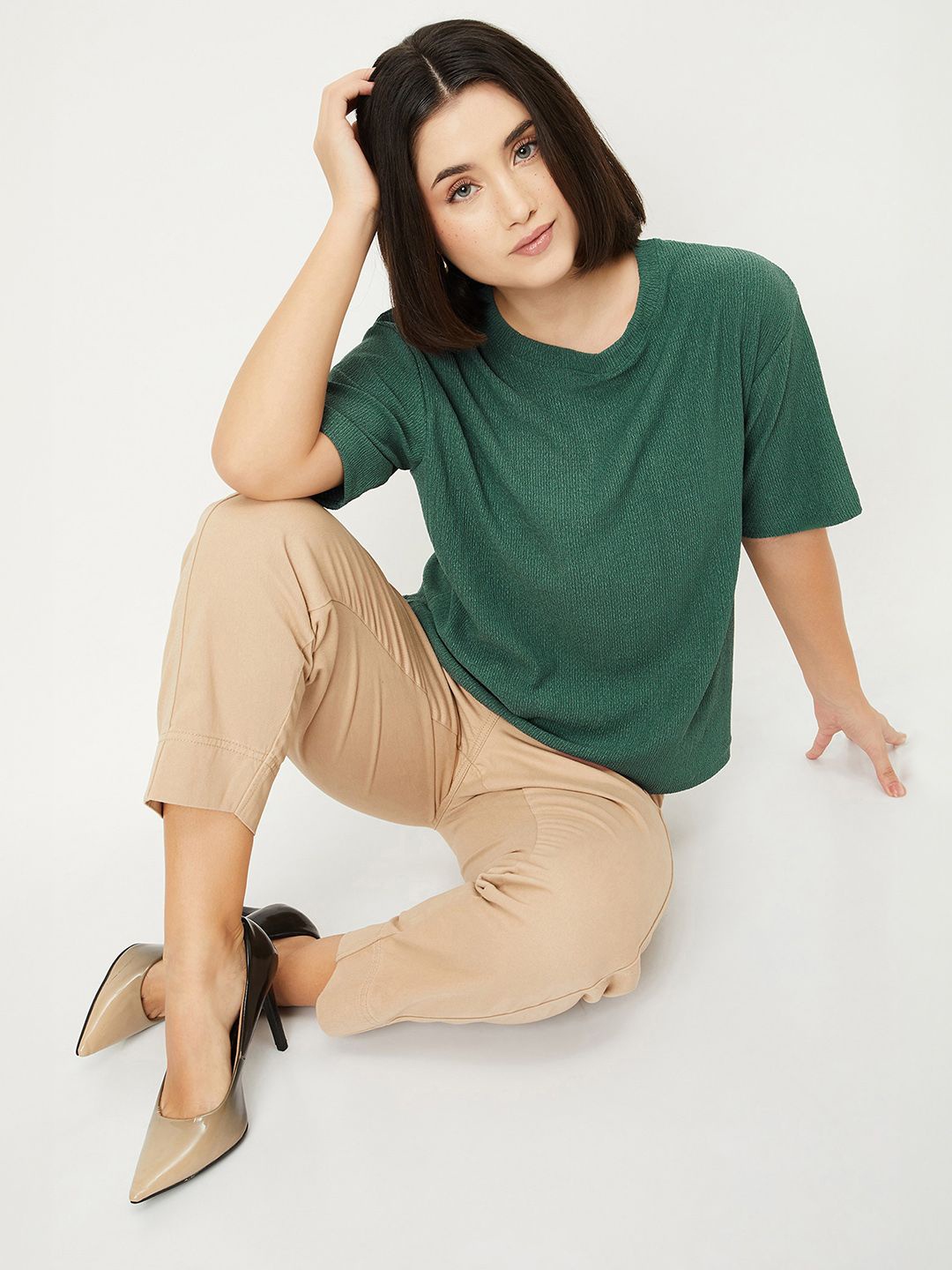 

max Cowl Neck Top, Green