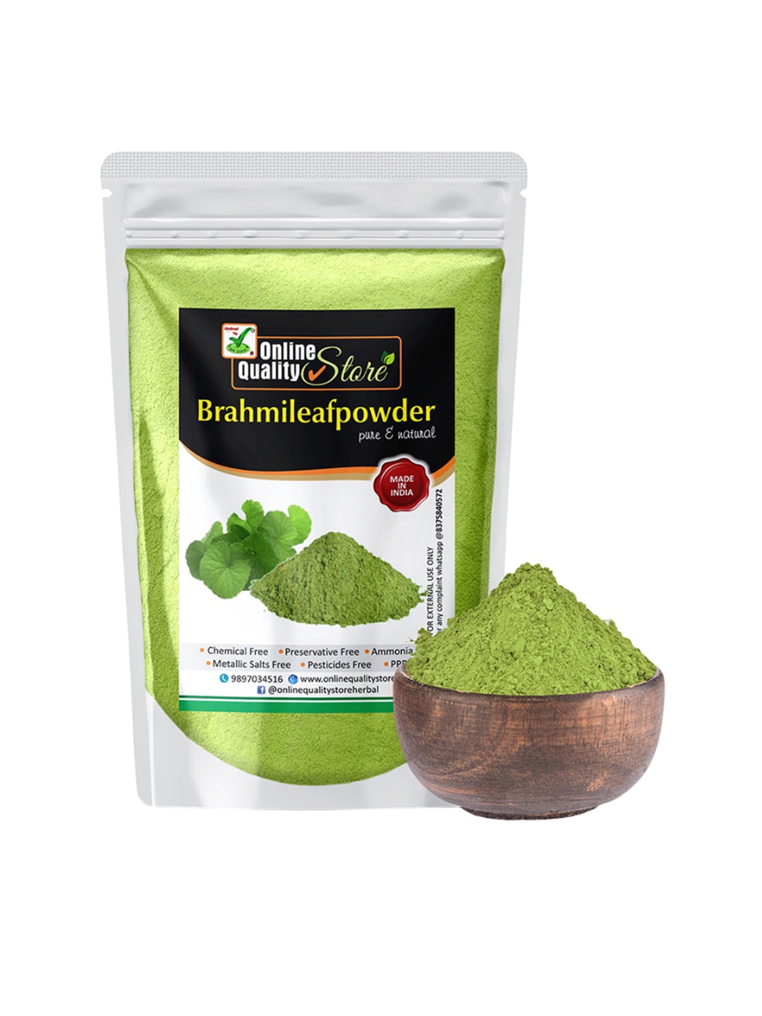 

Online Quality Store Brahmileaf Hair Powder For Damaged Hairs - 900g, Green