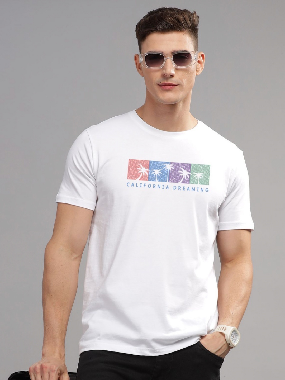

ADRO Men Printed T-shirt, White