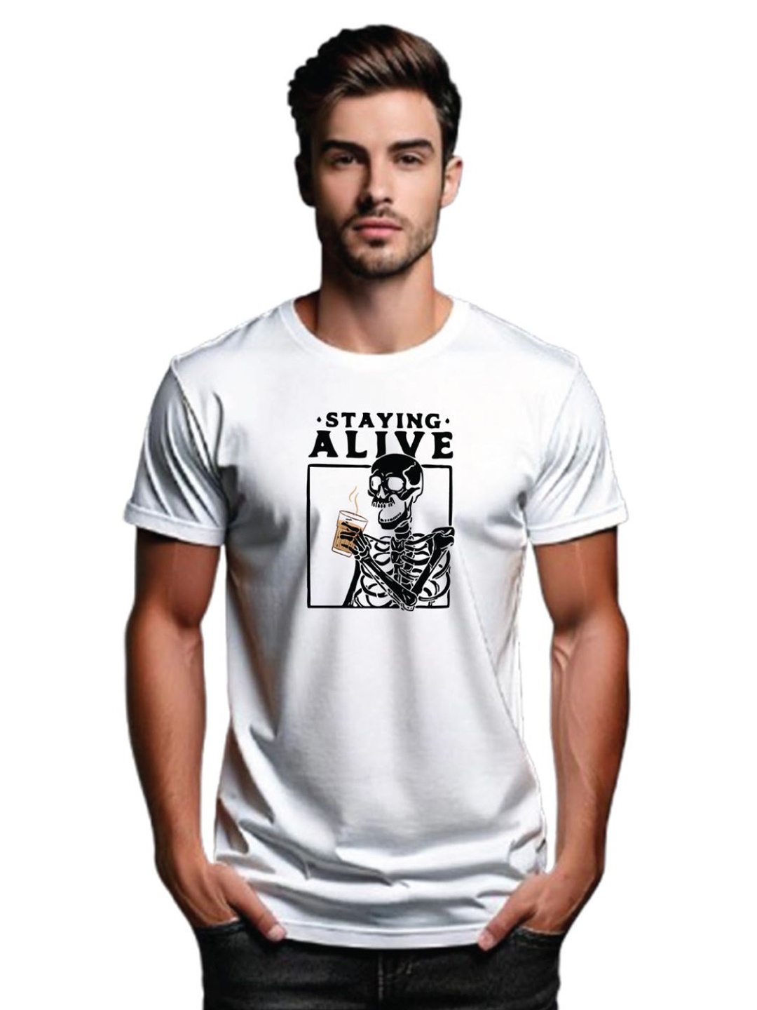 

Tantra Men Typography Printed T-shirt, White