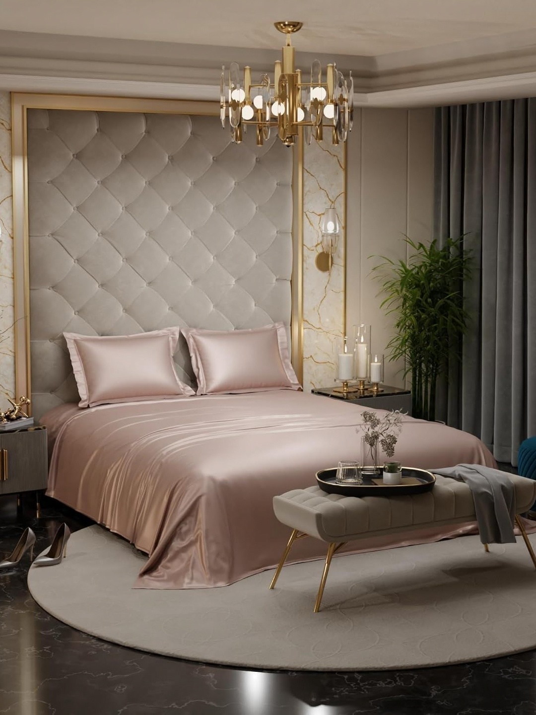 

Myntra Elegant Homes Rose 300 TC King Bedsheet with 2 Pillow Covers
