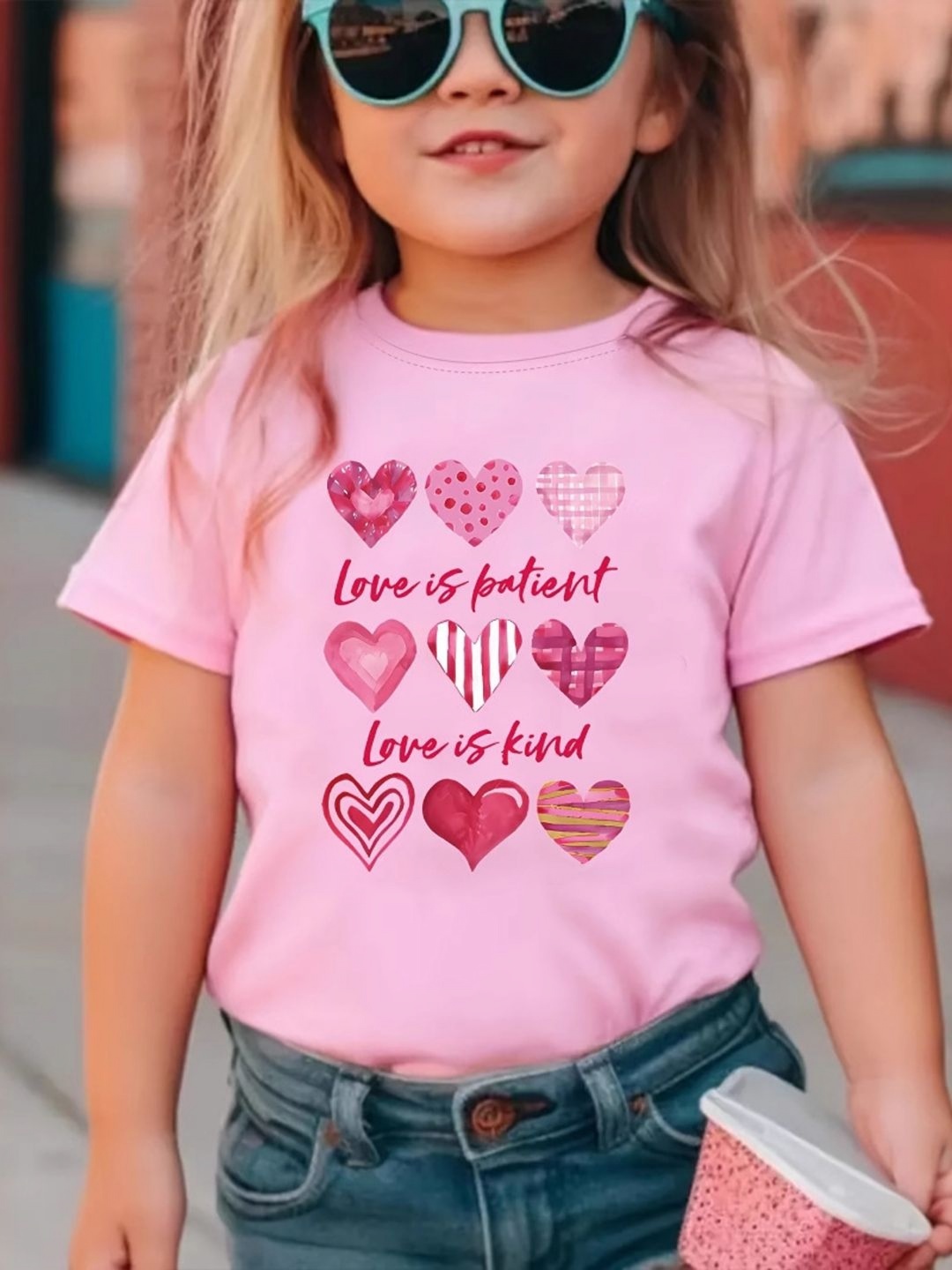 

YK Girls Printed Pockets T-shirt, Pink